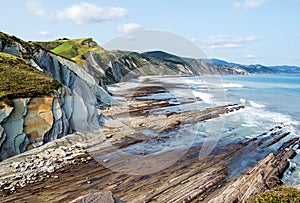 The Acantilado Flysch in Zumaia - Basque Country, Spain photo