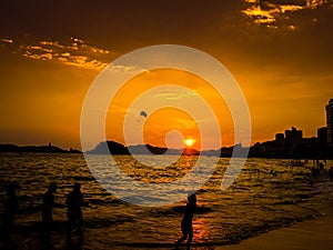 acapulco beach mexico sunset people enjoying