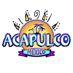 Acapulco Mexico - icon, emblem design photo