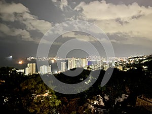 Acapulco at Night in Guerrero Mexico