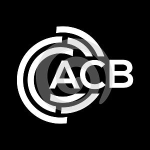 ACB letter logo design on black background. ACB creative initials letter logo concept. ACB letter design