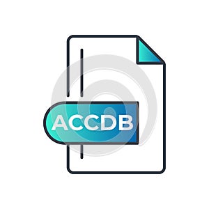 ACCDB File Format Icon. ACCDB extension gradiant icon