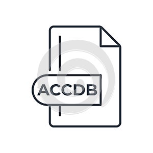 ACCDB File Format Icon. ACCDB extension line icon