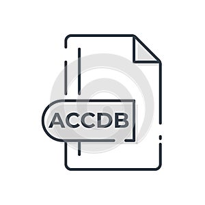 ACCDB File Format Icon. ACCDB extension line icon
