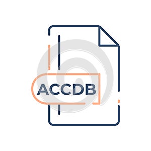 ACCDB File Format Icon. ACCDB extension line icon