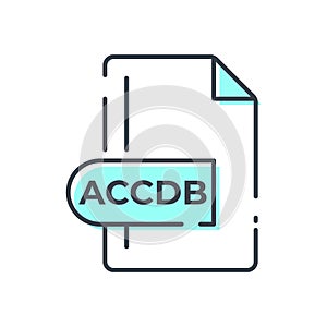 ACCDB File Format Icon. ACCDB extension line icon