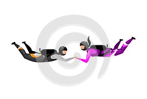 Accelerated free-fall flat vector illustration