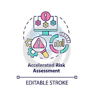 Accelerated risk assessment concept icon