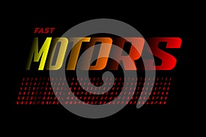 Accelerating style speed font