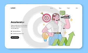 Accelerator concept. Flat vector illustration