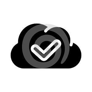 Accept access cloud glyph icon vector illustration