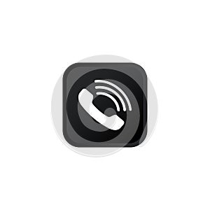 Accept call icon modern button for web or appstore design black symbol isolated on white background. Vector EPS 10