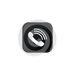 Accept call icon modern button for web or appstore design black symbol isolated on white background. Vector EPS 10 photo