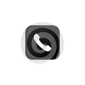 Accept call icon modern button for web or appstore design black symbol isolated on white background. Vector EPS 10 photo