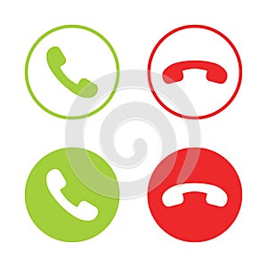 Accept and decline call icon vector in circle button