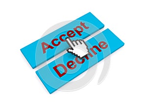 Accept or decline decision graphic