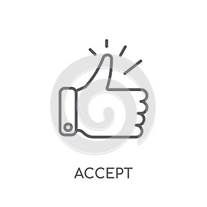 Accept linear icon. Modern outline Accept logo concept on white