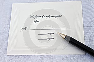 Accept or regret reply to a party or wedding photo