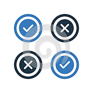 Accept or reject sign icon design