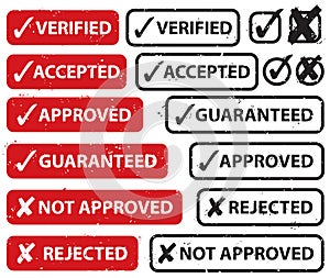 Accept Reject Stamp Set