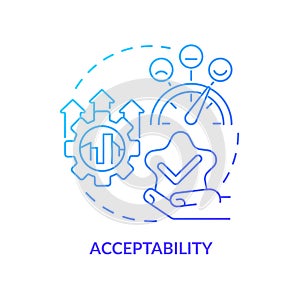 Acceptability blue gradient concept icon