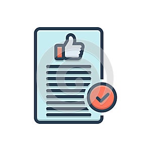 Color illustration icon for Acceptable, admissible and agreeable photo