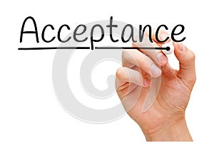 Acceptance Handwritten With Black Marker photo