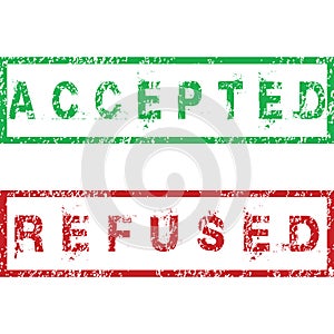 Accepted and Refused stamps