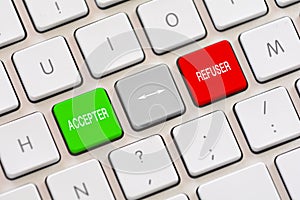 Accepter or Refuser choice in french on keyboard