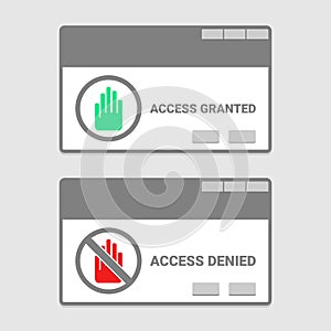 Access denied and access granted. Illustration vector