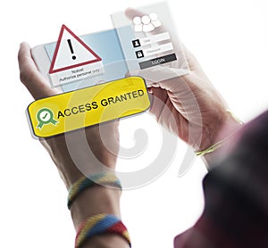 Access Allowed Entrust Password Secured Concept