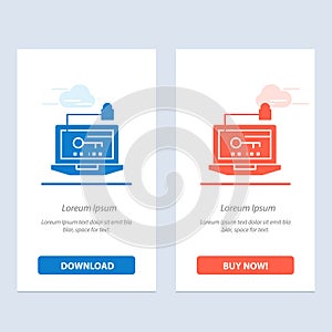 Access, Computer, Hardware, Key, Laptop  Blue and Red Download and Buy Now web Widget Card Template