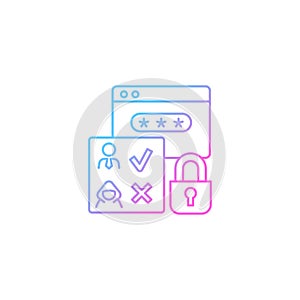 Access control gradient linear vector icon