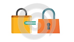 Access Control Padlock Icons: Open and Closed Vector, vector design Generative AI