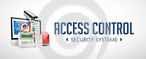 Access control system - Alarm zones - security system concept - website banner