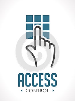 Access control technology - hand as key concept - icon sign