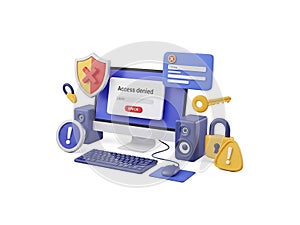 Access Denied Computer Security Breach Data.