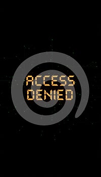 Access denied digital error message displaying on screen