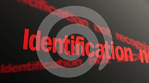 Access denied. Identification not recognized. Red text running on pc display