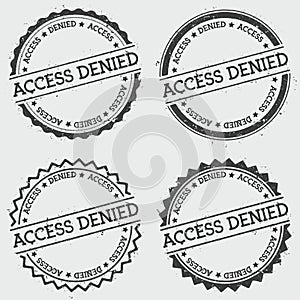 Access denied insignia stamp isolated on white.