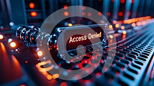 Access Denied Message Displayed on Computer Server Screen