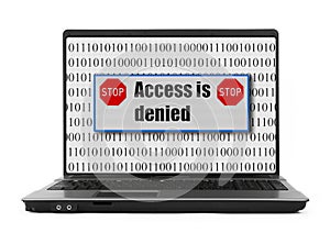 Access is denied notice on a notebook