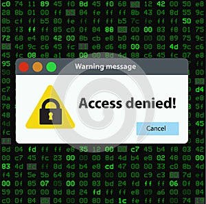Access denied pop-up computer system window.