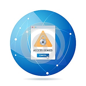 Access denied sign vector illustration in 3D style