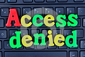 Access denied word on computer keyboard