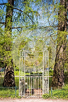 Access door to the public garden lake