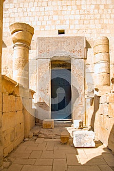 Access door to the sanctuary of Amon in the temple in honor of t