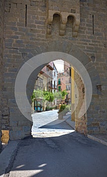 Access door to a walled medieval town in Spain