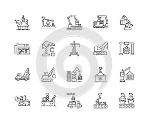 Access equipment line icons, linear signs, vector set, outline concept illustration