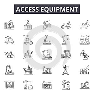 Access equipment line icons, signs, vector set, outline illustration concept